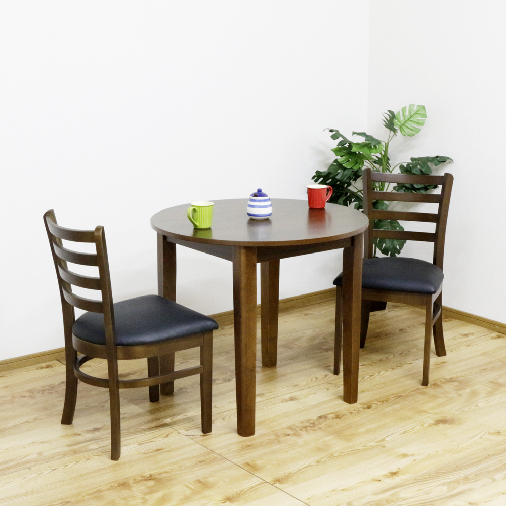 テーブルは天然木突板仕様のダイニング円卓3点セット！ | 家具全般の