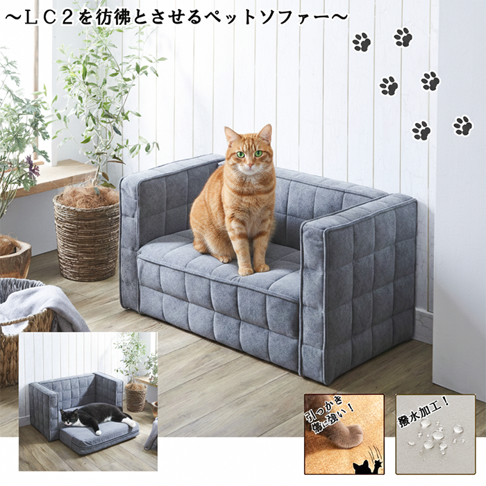 ル コルビジェのLC2を彷彿とさせるシンプルでモダンなペットソファー！