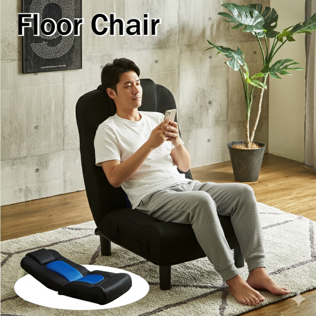 ゆったり掛けられるワイドフロアチェアー！